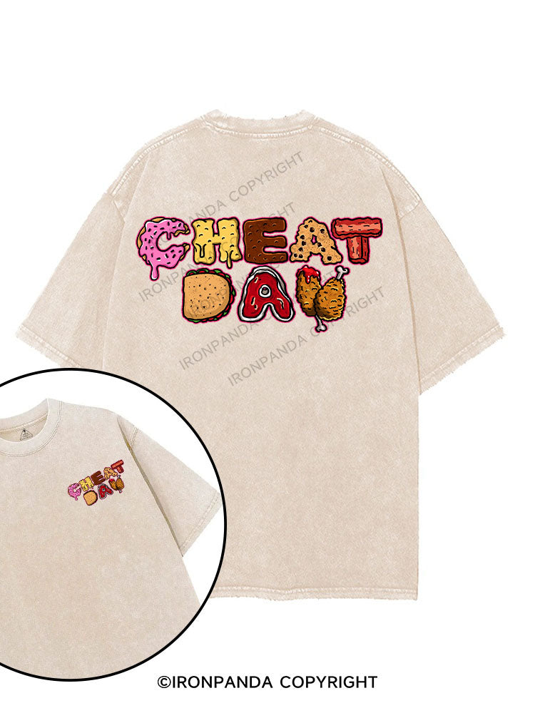 CHEAT DAY printed Gym Shirt