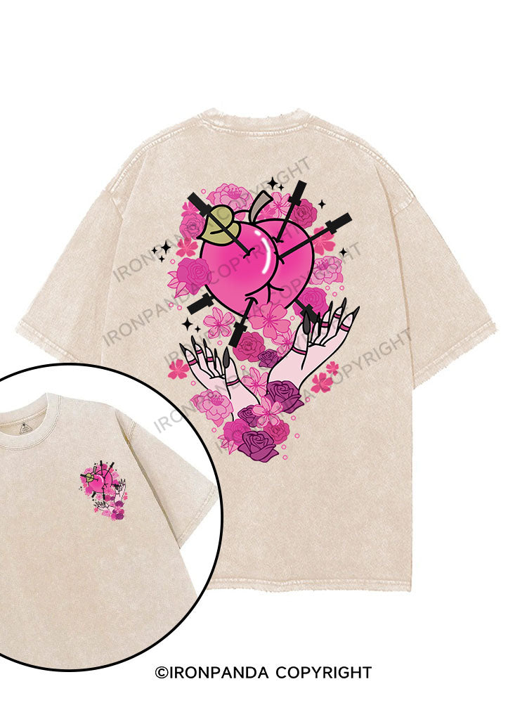 PEACHY VIBES printed Gym Shirt