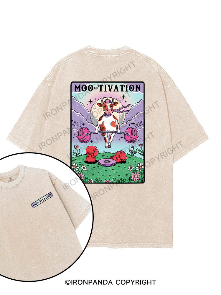 MOO-TIVATION printed Gym Shirt