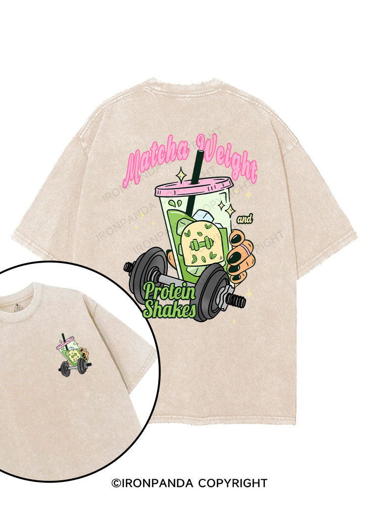 MATCH WEIGHT AND PROTEIN SHAKES printed Gym Shirt