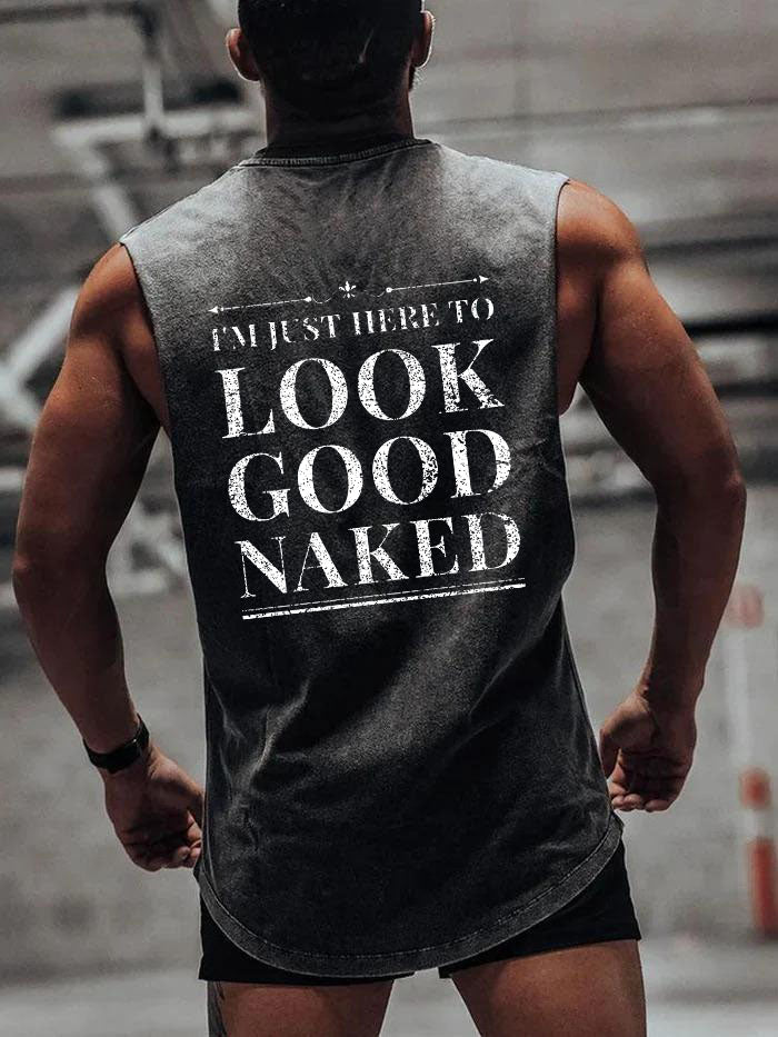 I'M NOT HERE TO TALK Scoop Bottom Cotton Tank