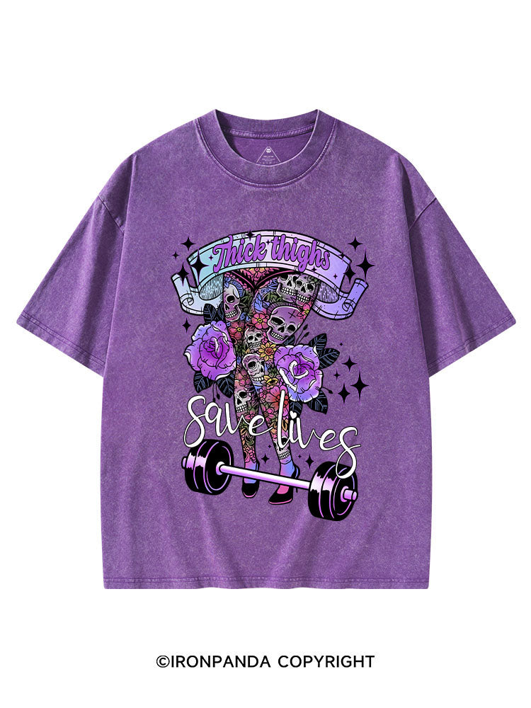 THICK THIGHS SAVE LIVES VINTAGE GYM SHIRT