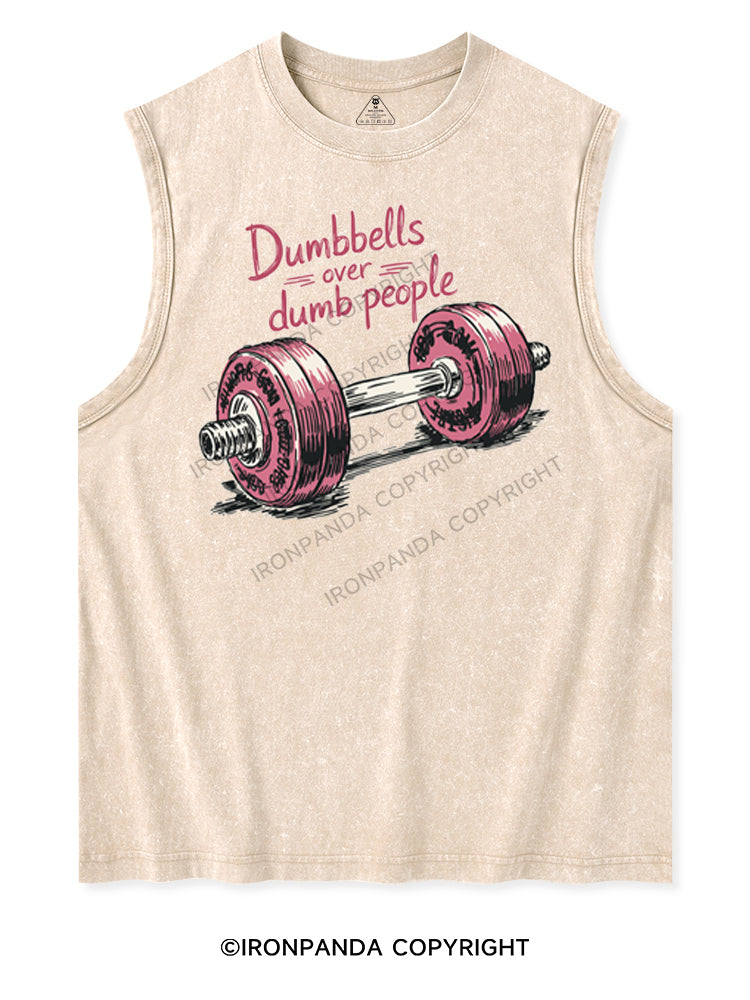 Dumbbells over dumb people Washed Tank