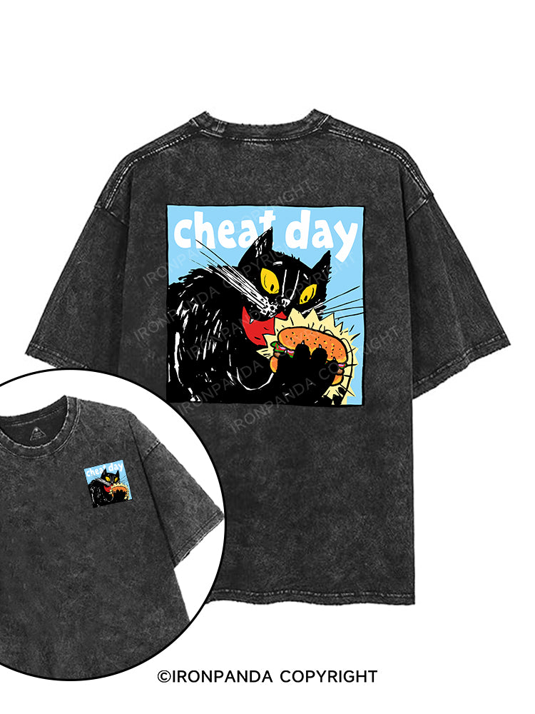 CHEAT DAY printed Gym Shirt