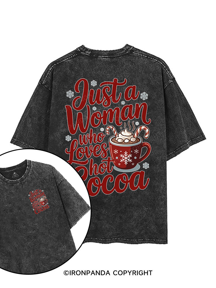 just a woman who loves hot cocoa printed Gym Shirt
