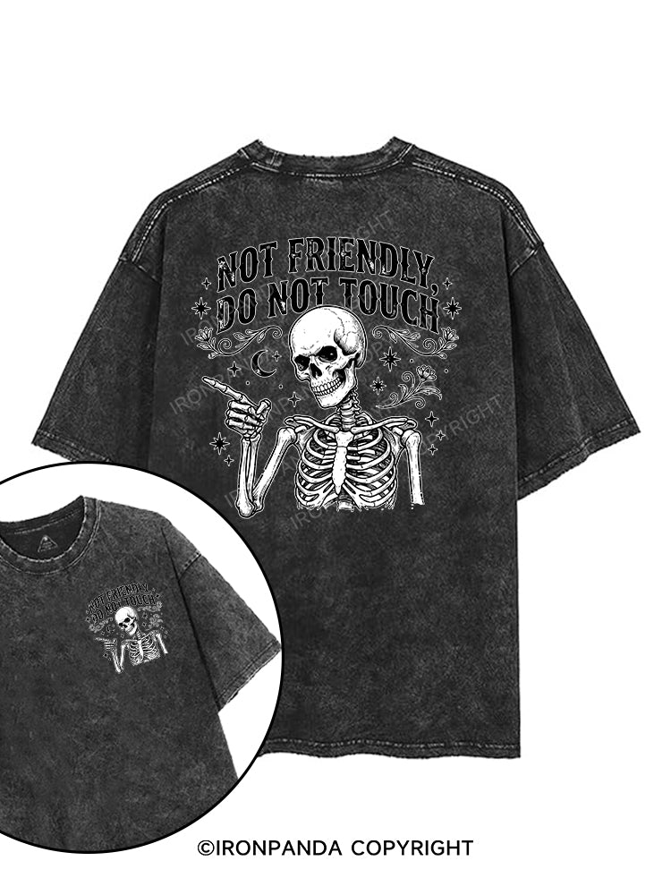 NOT FRIENDLY DO NOT TOUCH printed Gym Shirt