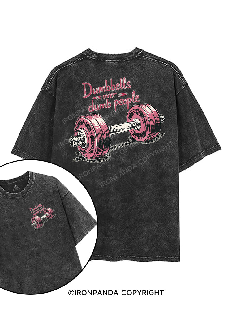 Dumbbells over dumb people printed Gym Shirt