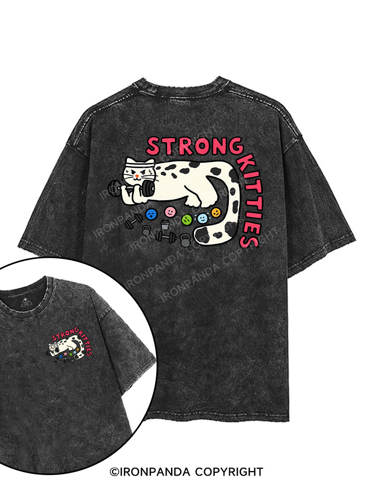 STRONG KITTIES printed Gym Shirt