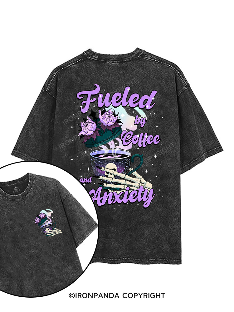 FUELED BY COFFEE AND ANXIETY printed Gym Shirt