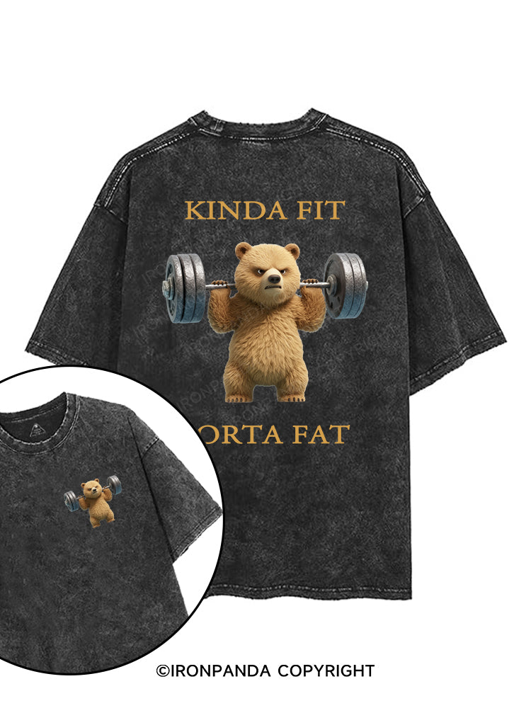 KINDA FIT SORTA FAT printed Gym Shirt