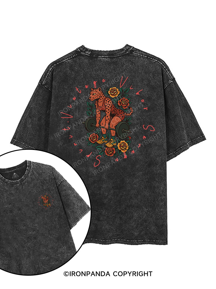 VINTAGE VIBES, SAVAGE SPIRIT printed Gym Shirt