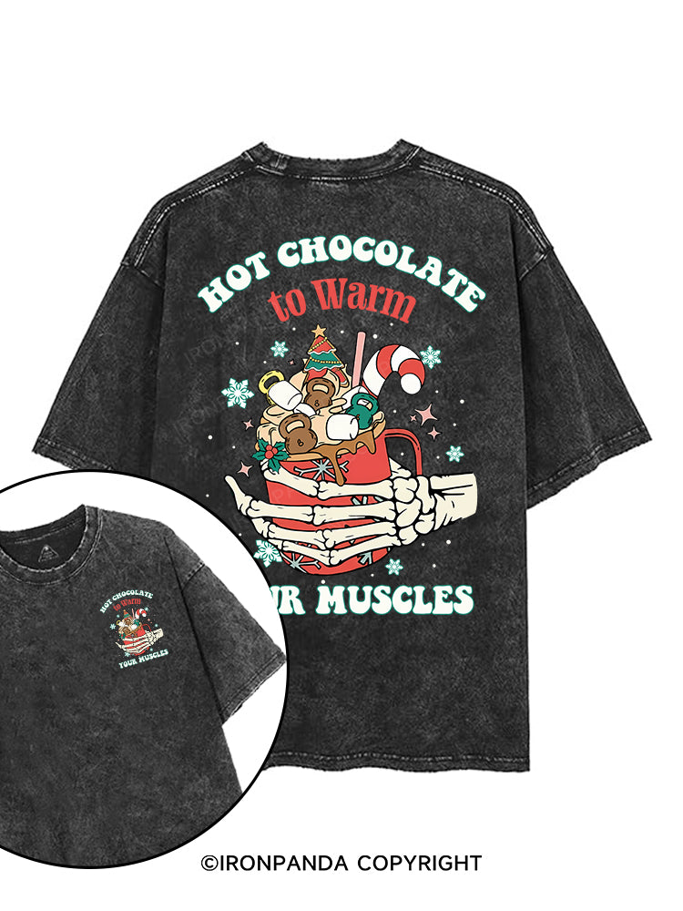 HOT CHOCOLATE TO WARM YOUR MUSCLES printed Gym Shirt
