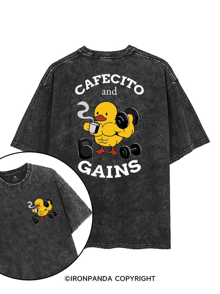CAFECITO AND GAINS printed Gym Shirt