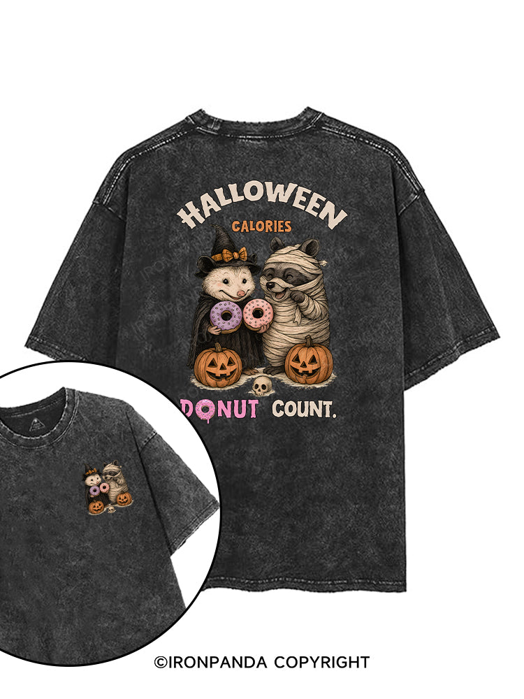 HALLOWEEN CALORIES DONUT COUNT printed Gym Shirt