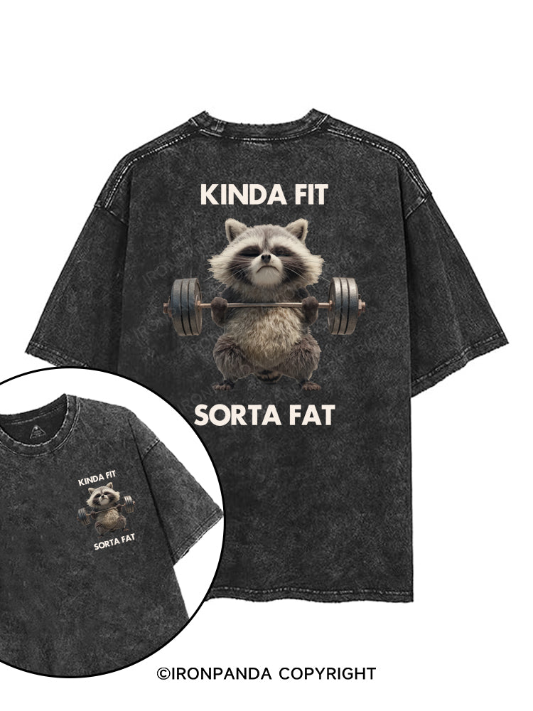 KINDA FIT SORTA FAT printed Gym Shirt