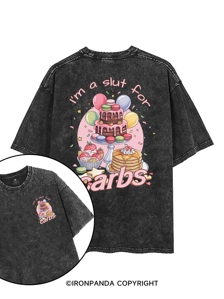i'm a slut for carbs printed Gym Shirt