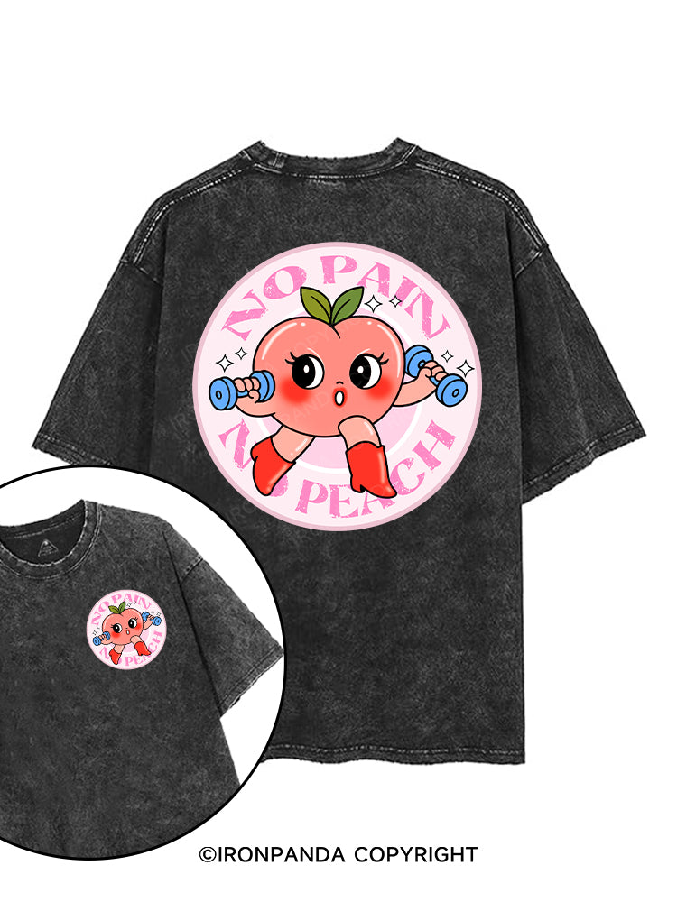 NO PAIN NO PEACH printed Gym Shirt