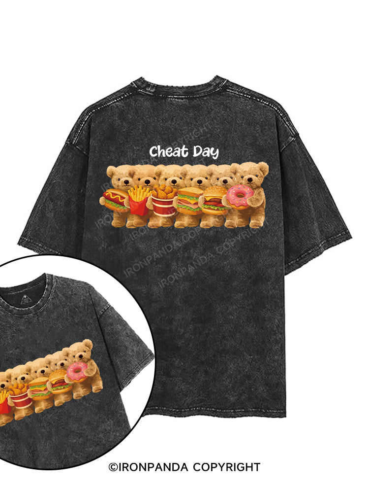 CHEAT DAY printed Gym Shirt