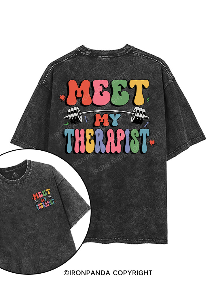 MEET MY THERAPIST printed Gym Shirt