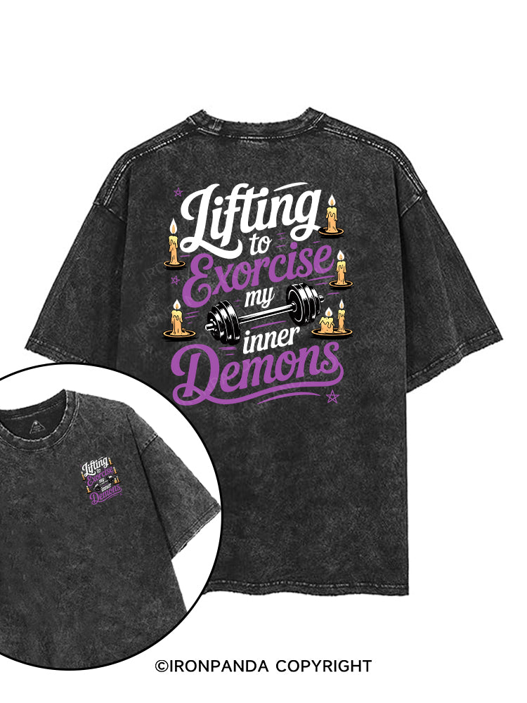 lifting to exorcise my inner demons printed Gym Shirt