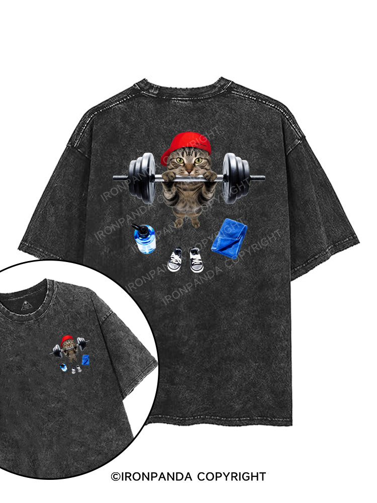 gym cat  printed Gym Shirt