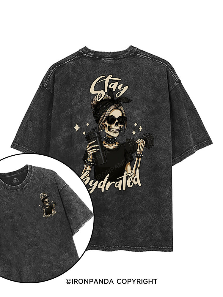 STAY HYDRATED printed Gym Shirt