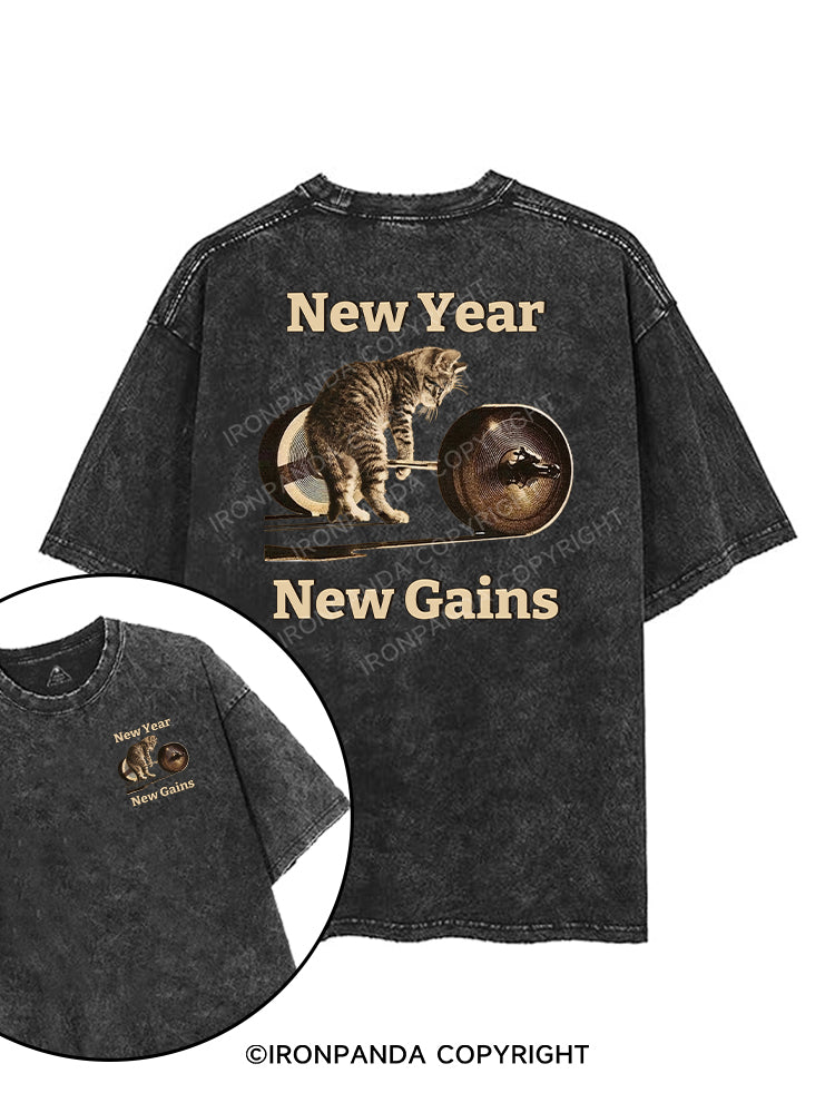 New Year, New Gains printed Gym Shirt