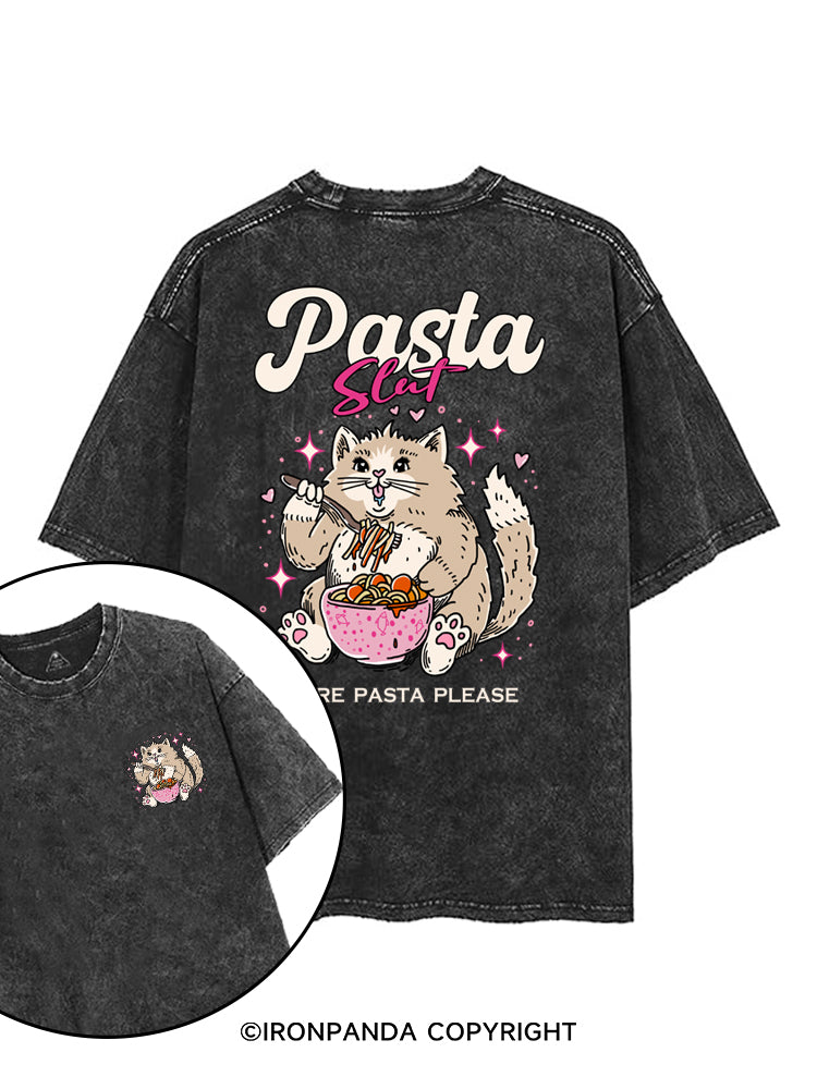 PASTA SLUT MORE PASTA PLEASE printed Gym Shirt