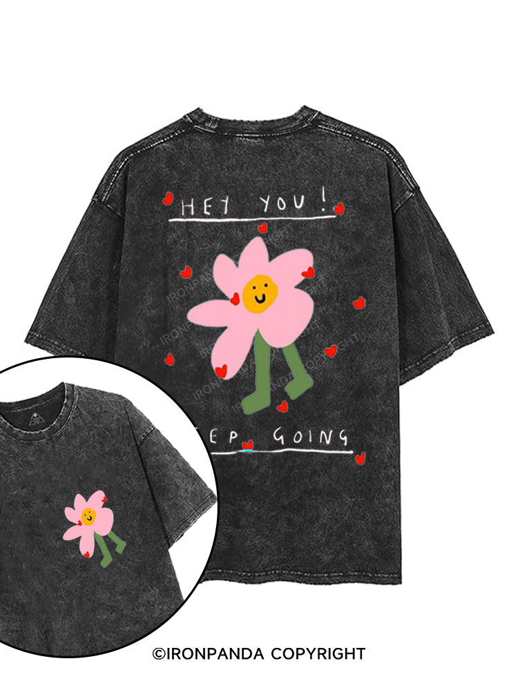 HEY YOU KEEP GOING printed Gym Shirt