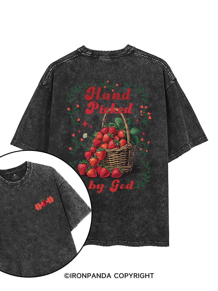 HAND PICKED BY GOD printed Gym Shirt