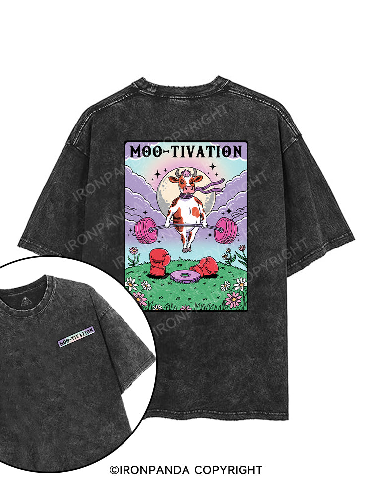 MOO-TIVATION printed Gym Shirt