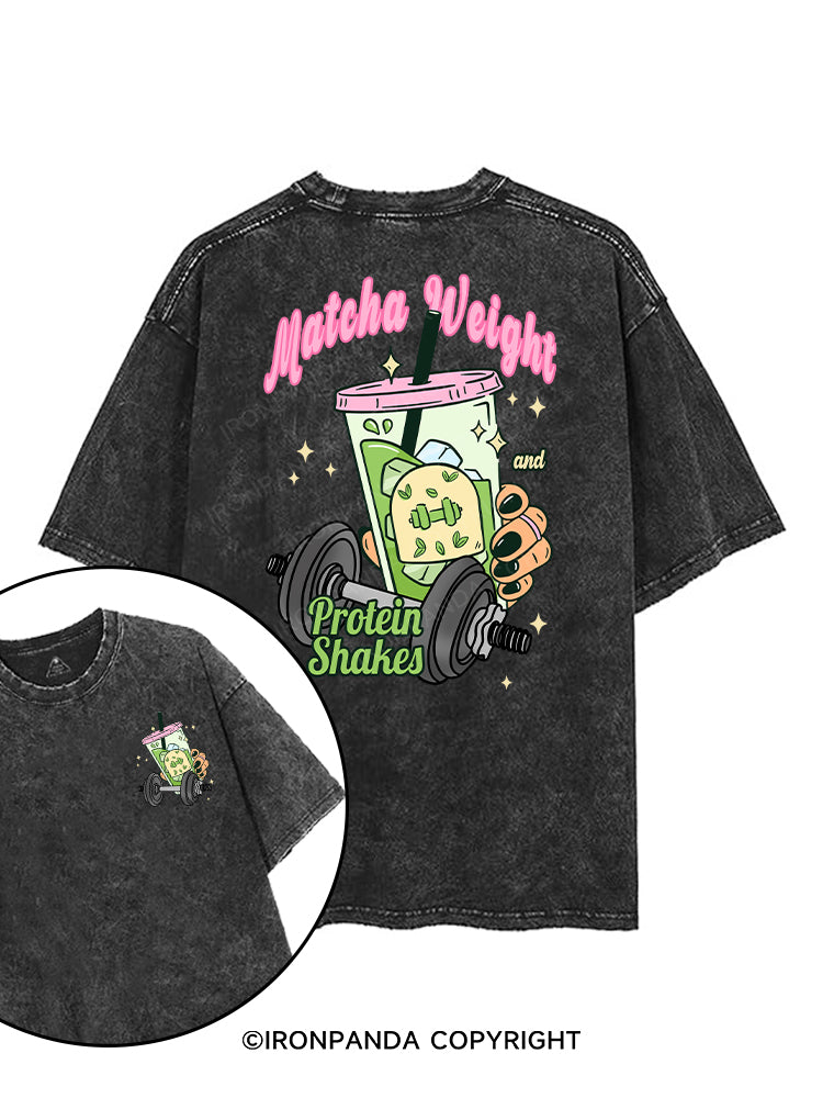 MATCH WEIGHT AND PROTEIN SHAKES printed Gym Shirt