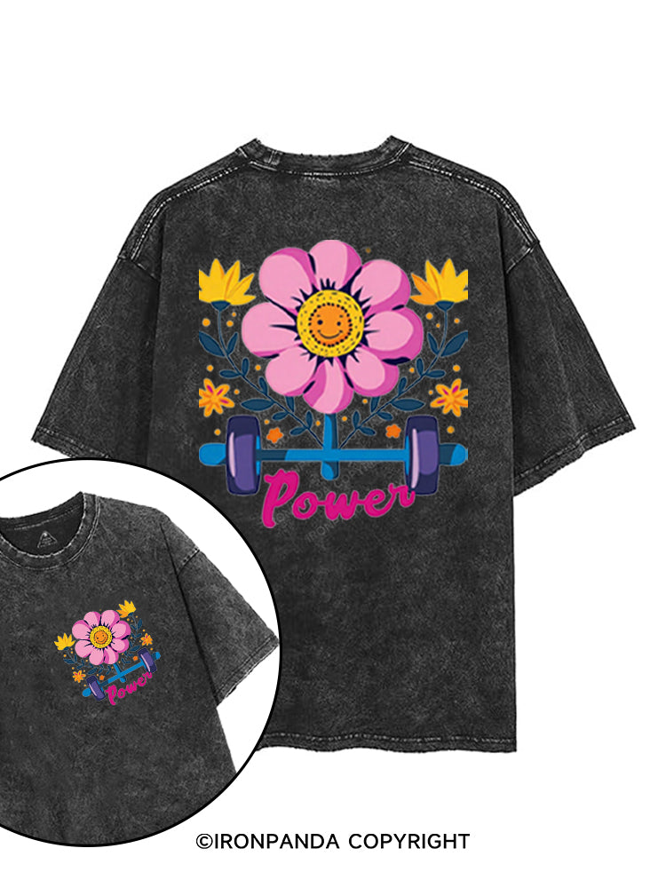 FLOWER POWER printed Gym Shirt