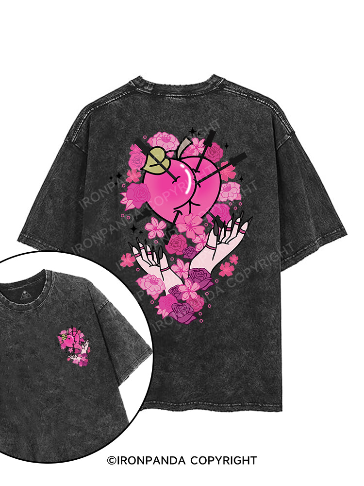 PEACHY VIBES printed Gym Shirt