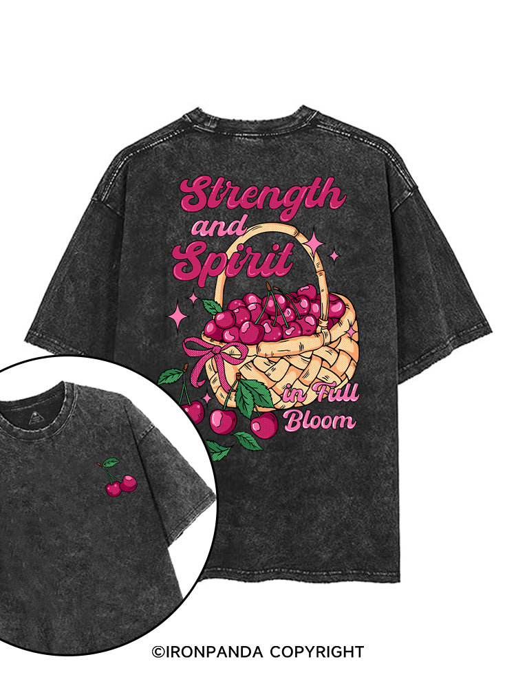 STRENGTH AND SPIRIT IN FULL BLOOMS printed Gym Shirt