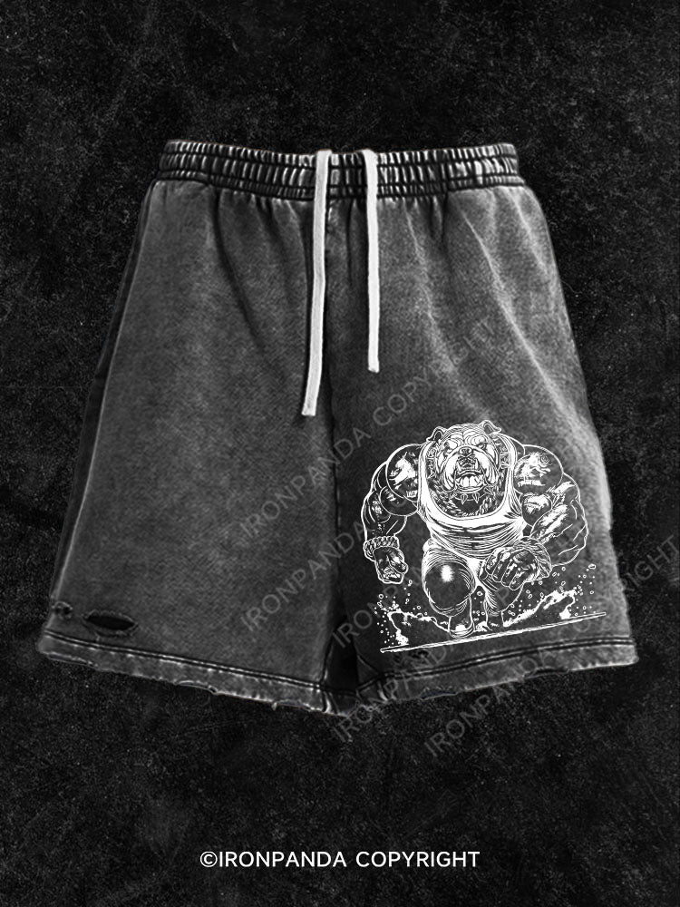 BE THE ALPHA Washed Gym Shorts