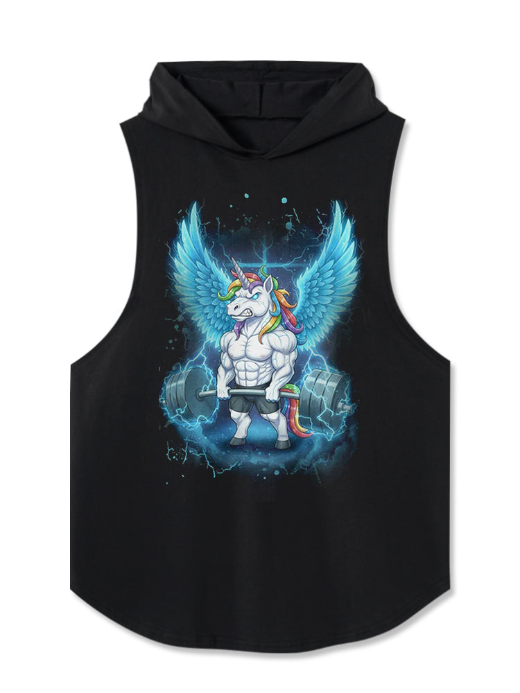 Unicorn Weightlifting Hooded Tank