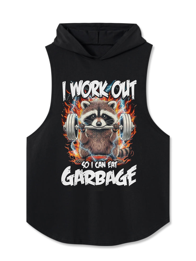 I Workout Racoon Hooded Tank