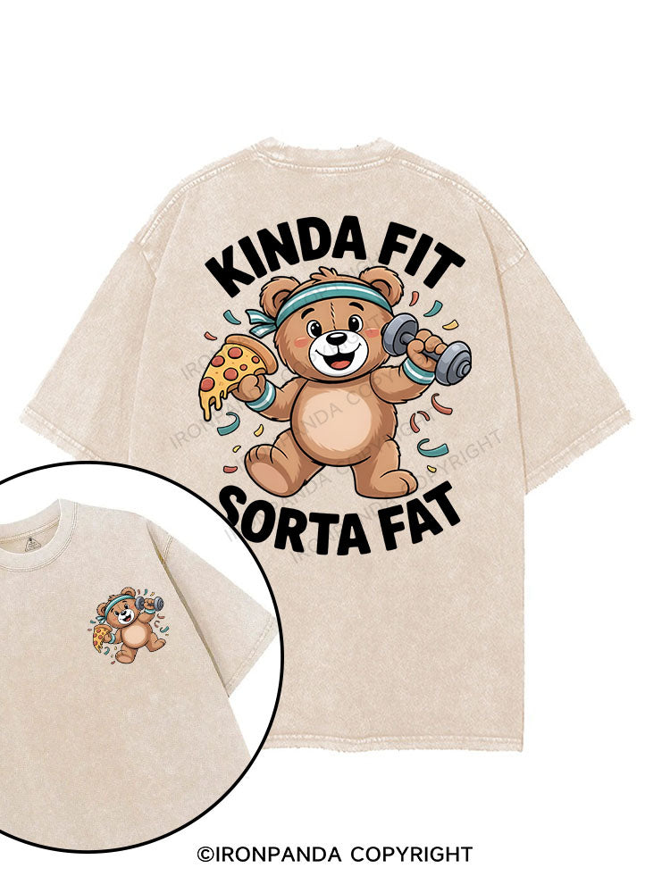 kinda fit sorta fat printed Gym Shirt