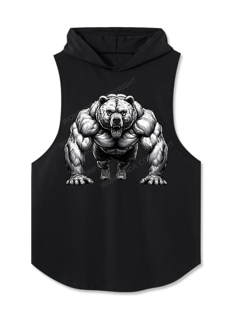 Bear Push-ups Washed Hooded Tank