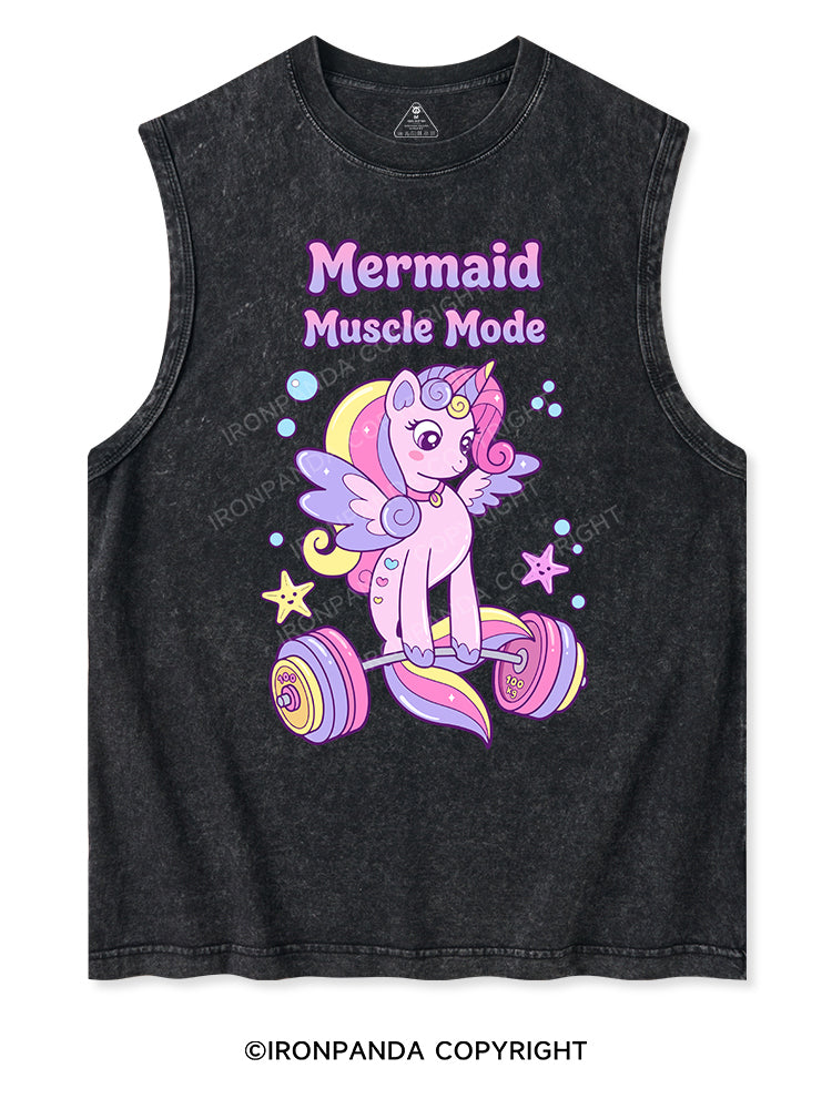 Mermaid Muscle Mode Washed Tank