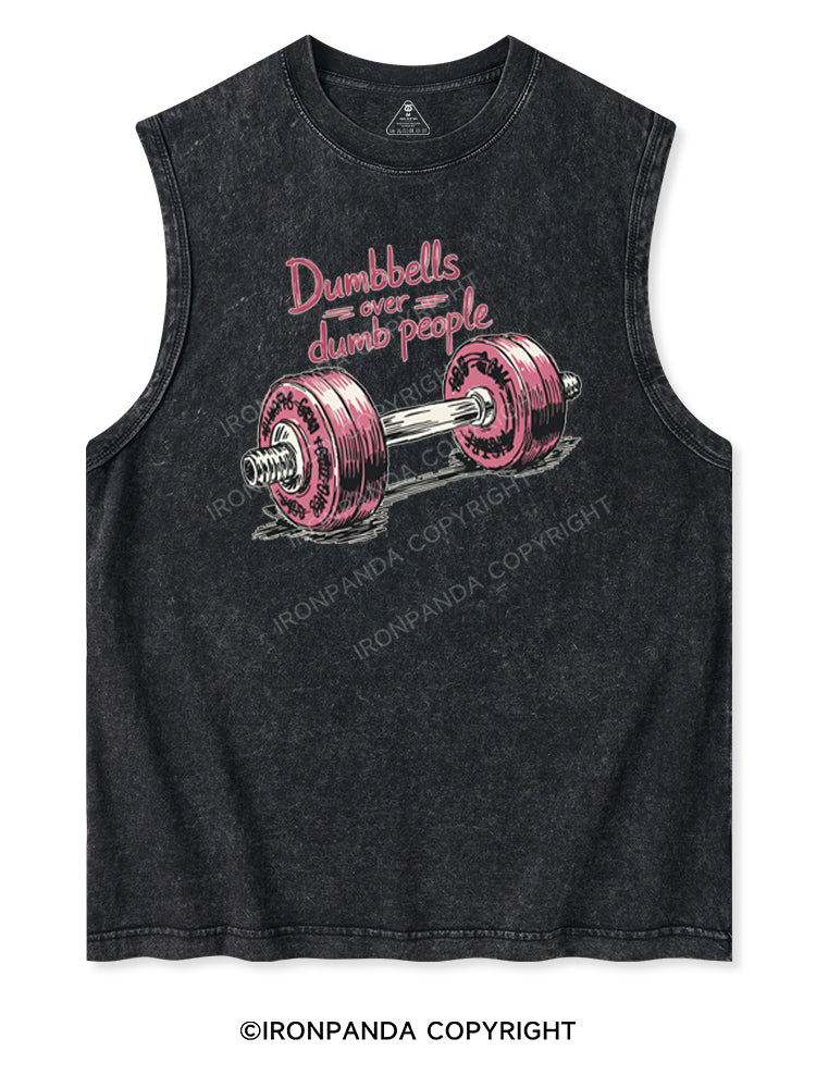 Dumbbells over dumb people Washed Tank