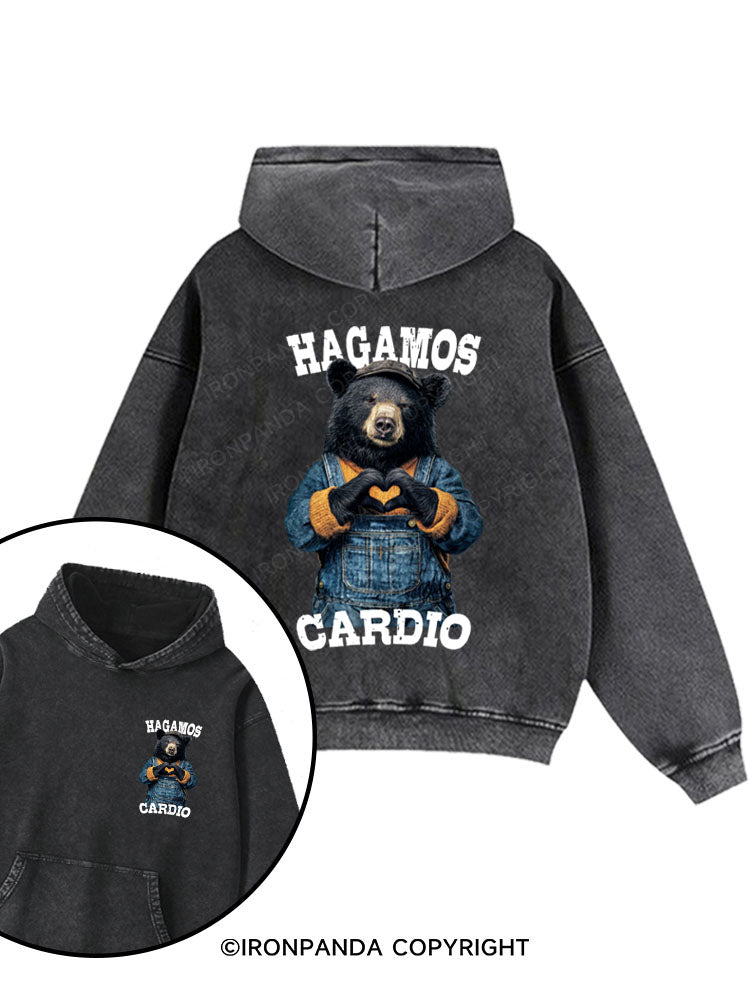 HAGAMOS CARDIO Printed Washed Gym Hoodie