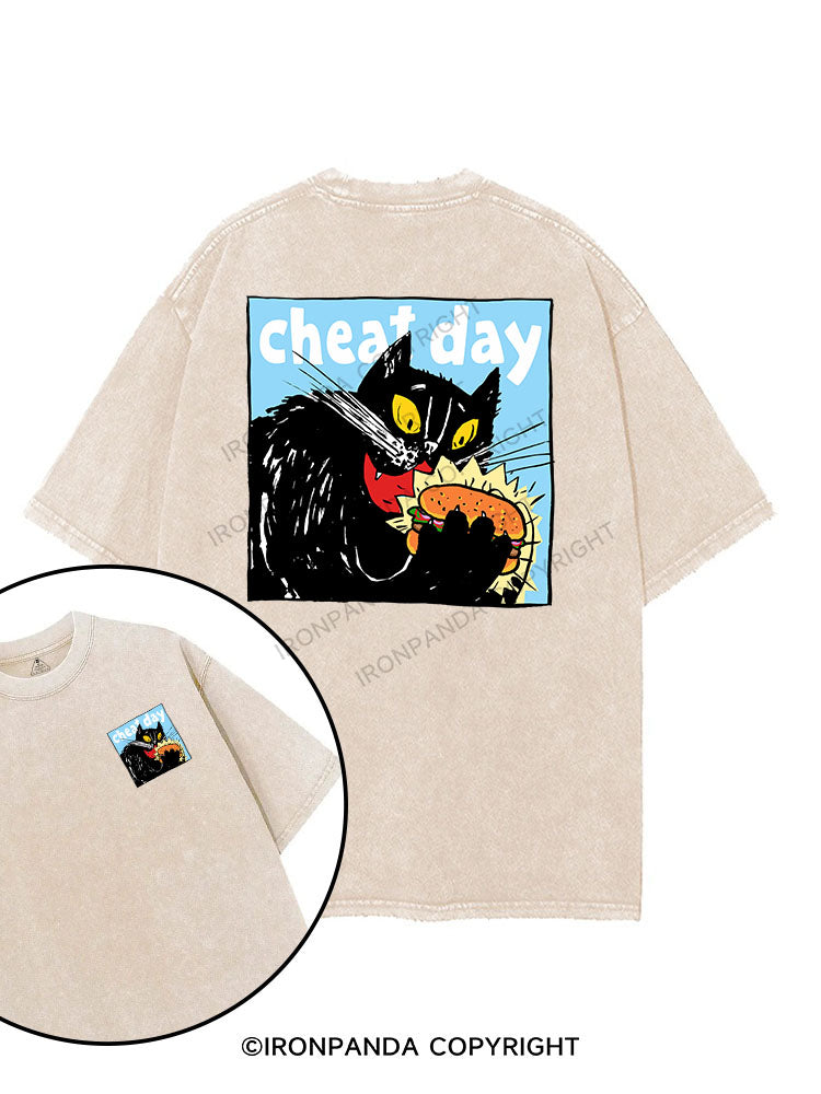 CHEAT DAY printed Gym Shirt