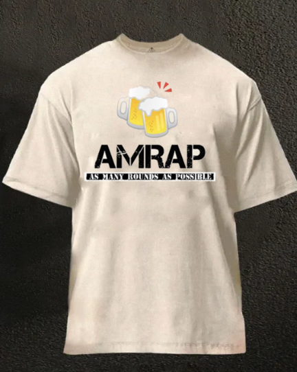AMRAP printed Washed Gym Shirt