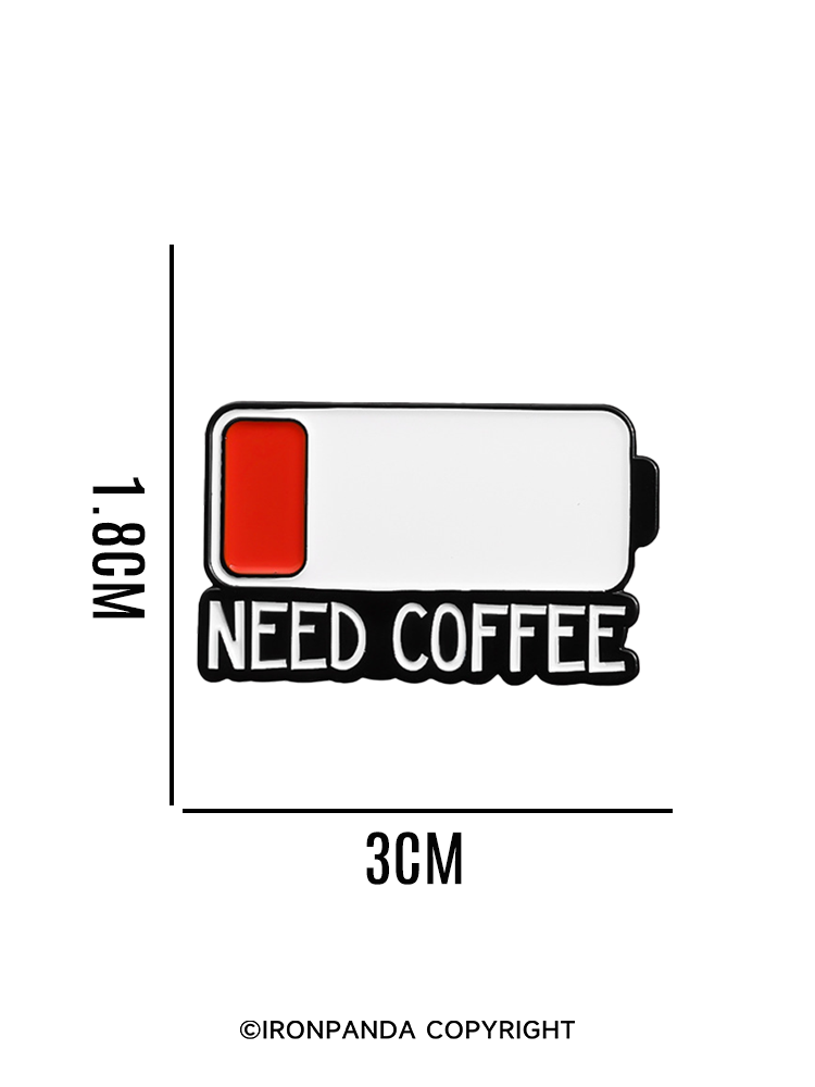 IronPanda NEED COFFEE Pin