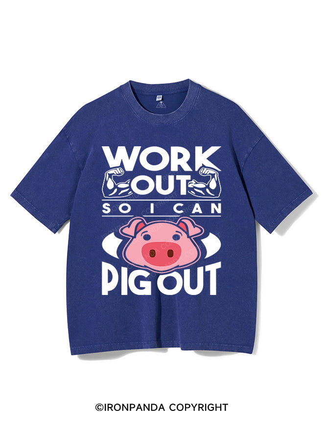 WORK OUT SO I CAN PIG OUT VINTAGE GYM SHIRT