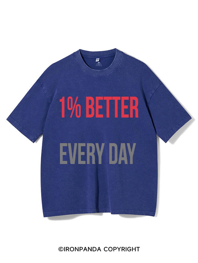 1% Better Every Day Washed Gym Shirt
