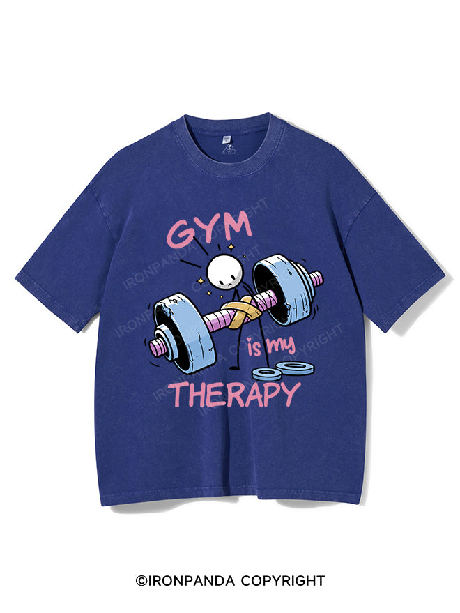 GYM IS MY THERAPY VINTAGE GYM SHIRT