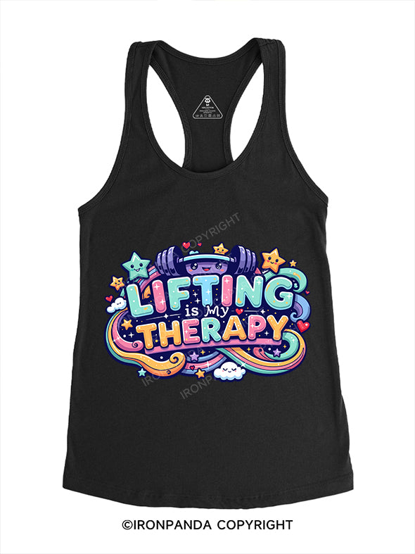 lifting is my therapy Gym Racerback Tank